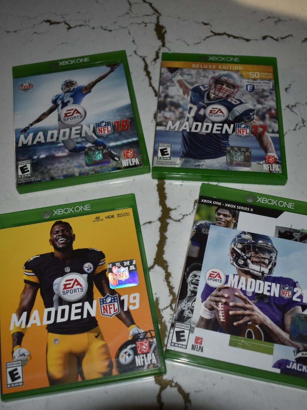 Xbox One Madden NFL Game Lot 16 17 19 21 Complete CIB EA Sports Football Bundle